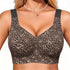 Leopard-print full-coverage bralette with wide V-neck and smooth seamless cups