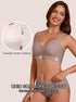 Coffee seamless push-up T-shirt bra with scalloped edges, no underwire