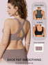 Grey cross-back bralette with U-shaped back and smoothing coverage