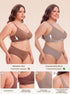 Grey seamless no-underwire bralette with scoop neckline and adjustable straps
