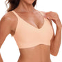 Nude seamless no-underwire T-shirt bralette with smooth V-neck cups