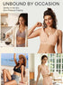 Nude V-neck wireless bra with supportive smooth cups and wide underband