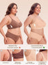 Nude and cocoa seamless bralettes with smooth cups and adjustable straps