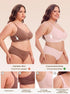 Pink and brown seamless V-neck T-shirt bralettes with wide straps and smooth cups