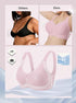 Pink full-coverage bralette with smooth cups and crisscross back straps
