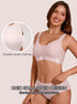 Pink seamless push-up bra with scalloped edge, no underwire