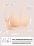 Skin-tone seamless bra with micro-air holes and adjustable wide shoulder straps