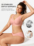 Light pink wireless bra with deep V front and supportive seamless cups