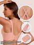Pink bra back with cross-back straps and adjustable extra extender