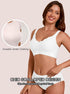 White seamless push-up t-shirt bra with scalloped edge trim
